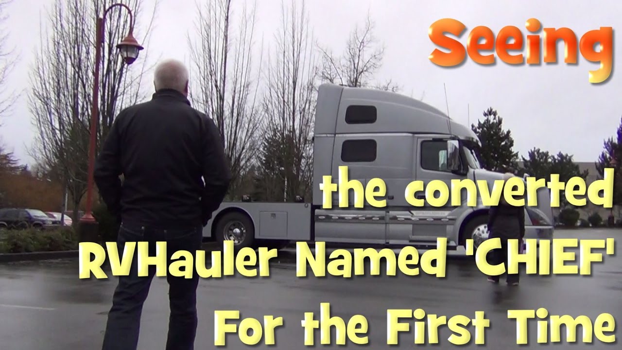 Natialie and Ron seeing their RVHauler CHIEF for the first time