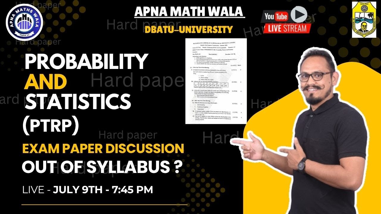DBATU | Engineering Maths | probability and statistics |