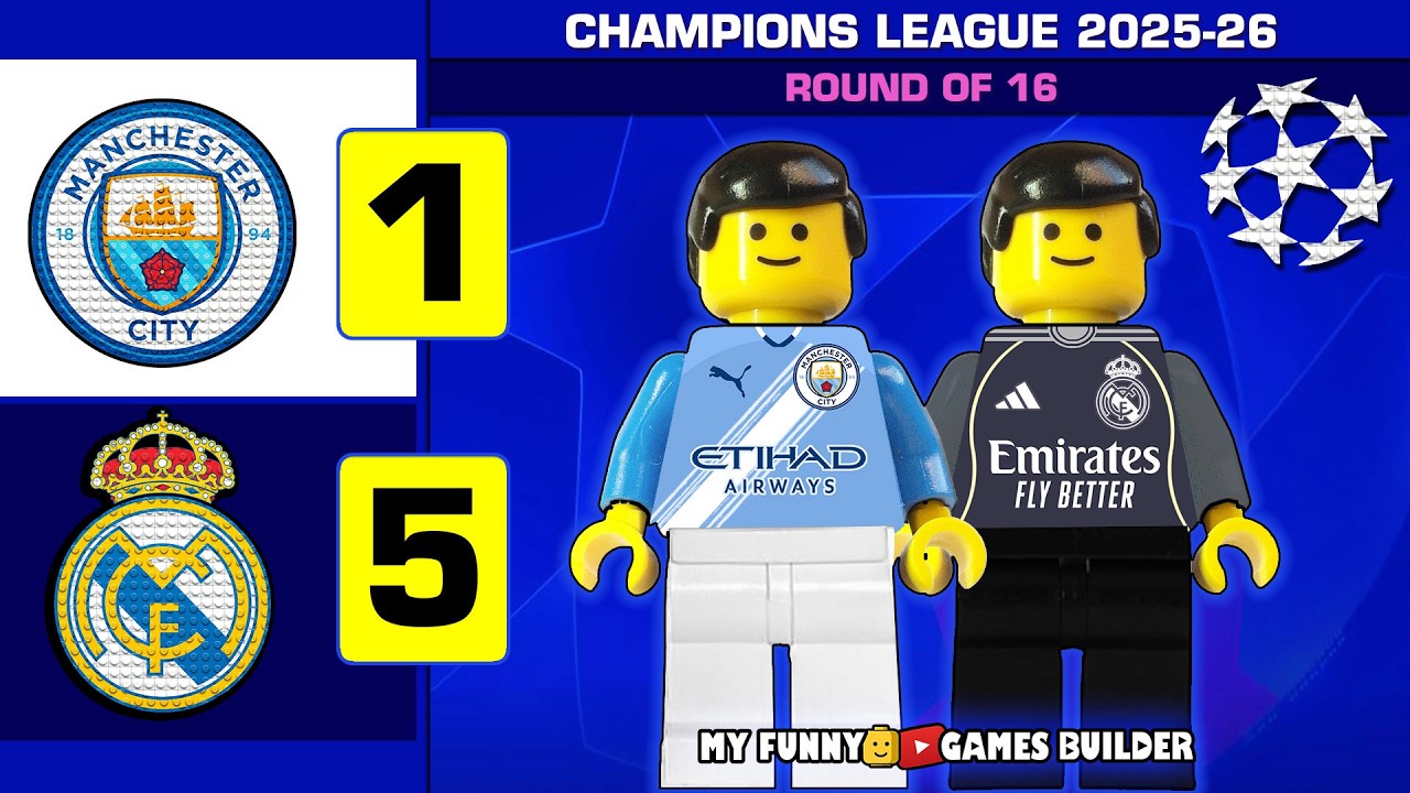 Man City vs Real Madrid 1-5 (1-2) Champions League 2026 Goals Highlights lego