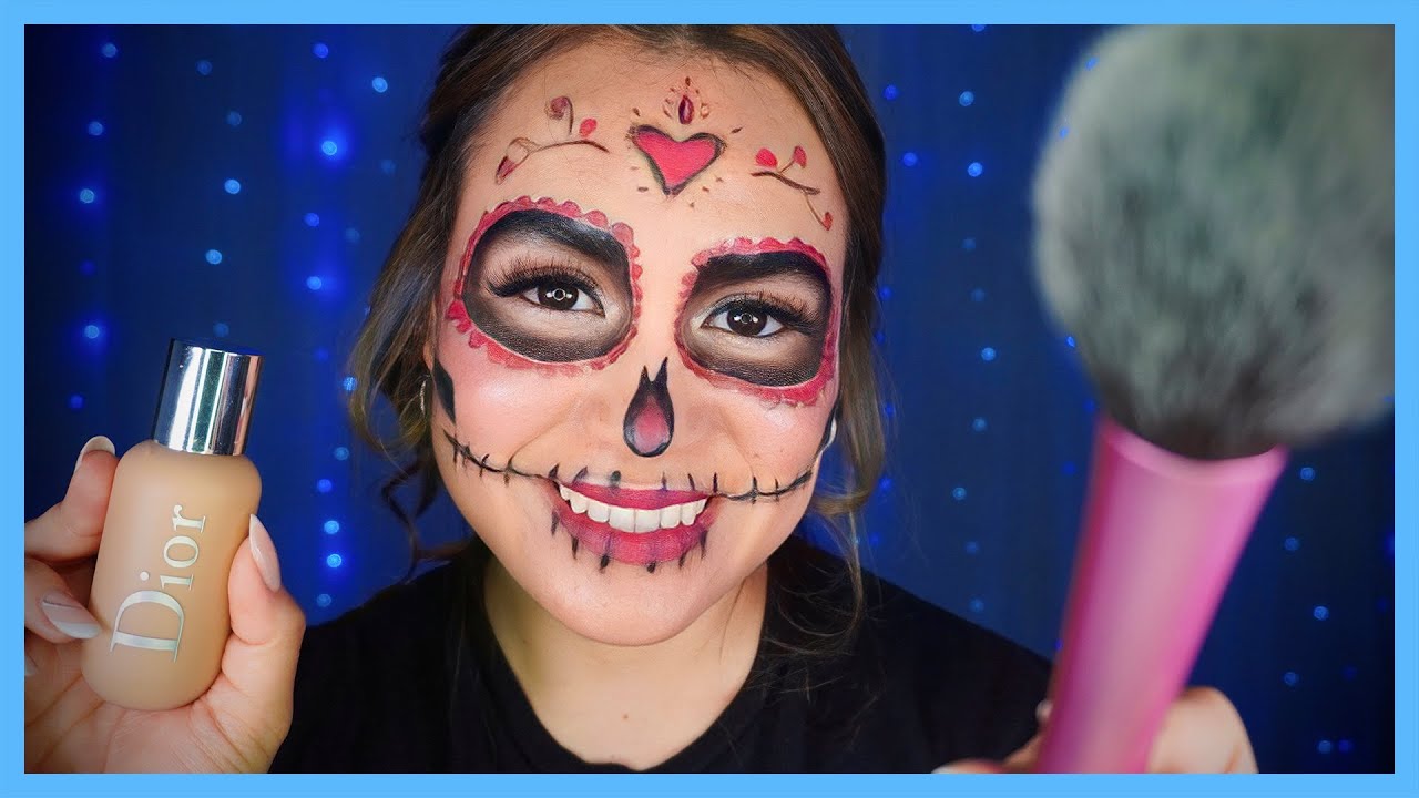 asmr te maquillo 💄 de catrina mexicana 💀 para el Día de Muertos 🇲🇽 lluvia para dormir 🌧️ | Soul ASMR