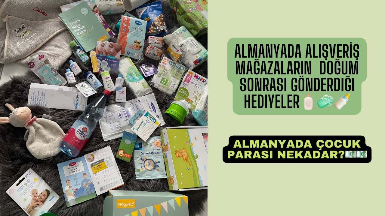 ALMANYADA MAĞAZALARIN YOLLADIĞI HEDİYE ÜRÜNLER ÇOCUK PARASI💶BEBEK VE ANNE ÜRÜNLERİ🛍HEPSİ BEDAVA
