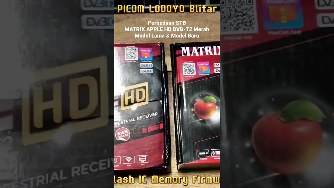 Perbedaan STB MATRIX APPLE HD DVB-T2 Merah Model Lama & Model Baru