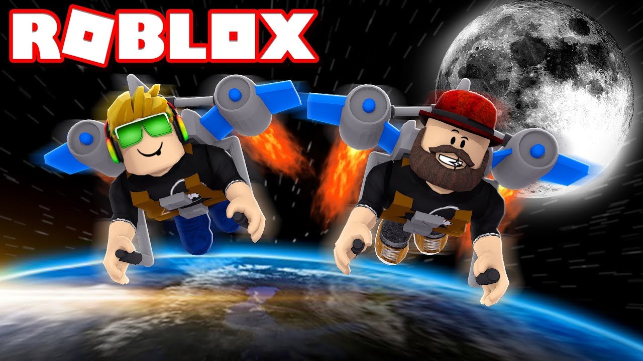 FLYING WITH A JETPACK FROM EARTH TO MOON in ROBLOX JETPACK SIMULATOR