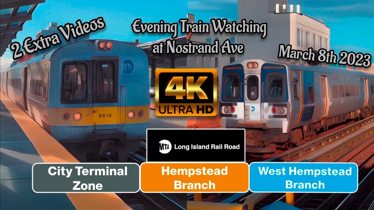 LIRR Evening Rush Hour Train Watching at Nostrand Ave (M3, M7 & M9) Horns Salutes & Bonuses