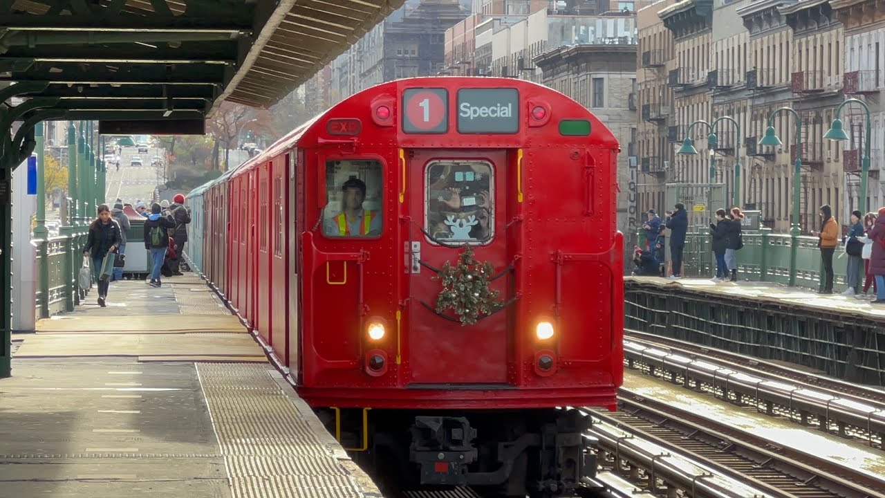 New York Transit Museum, Train of Many Colors Holiday Train (2022) via the (1) Line