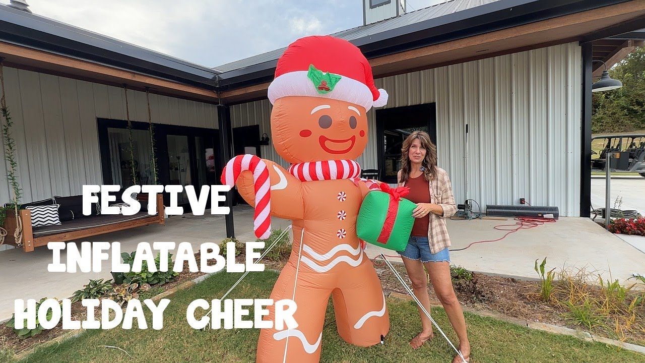 8FT Inflatable Gingerbread Man | Light-Up Outdoor Christmas Decoration for Yard & Garden