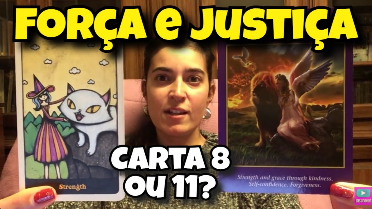 Aprender Dicas Tarot Oráculos ⭐💗 Justiça carta 11 ou 8? Força carta 8 ou 11?
