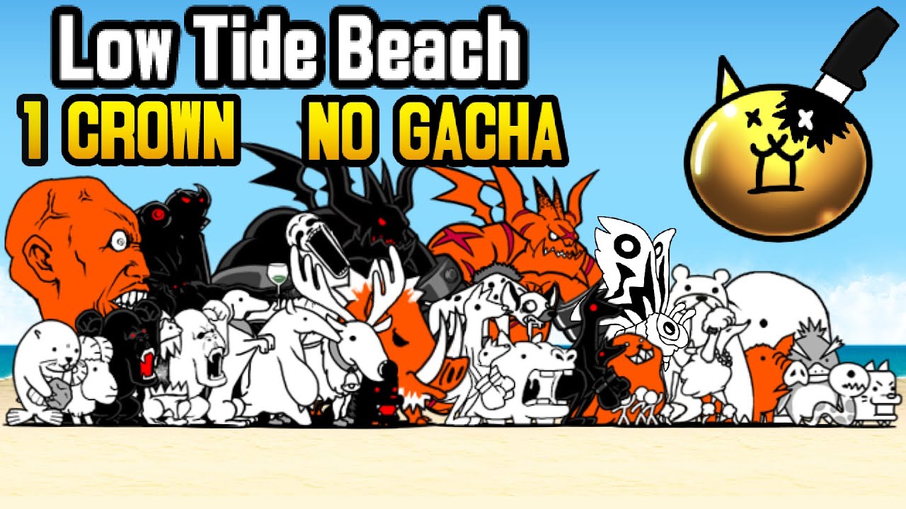 The Battle Cats: Low Tide Beach SoL 16, 1 CROWN, NO GACHA