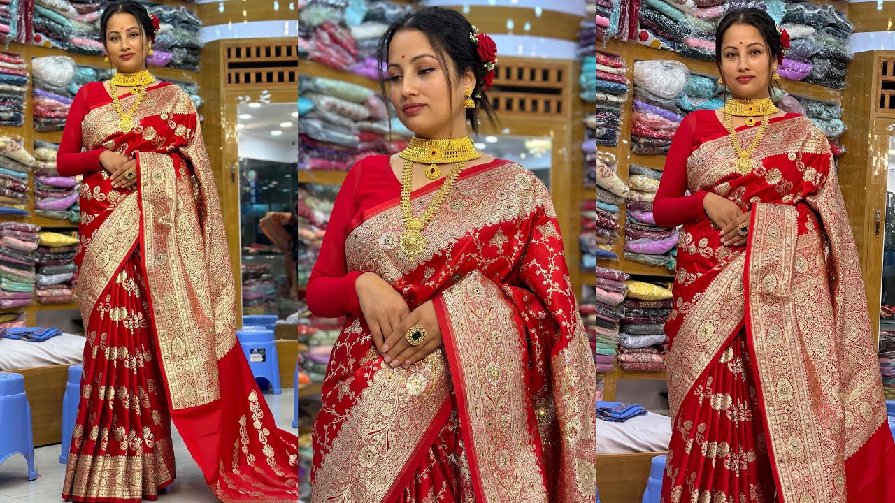 Premium Quality Bridal Sari Set // Dupatta Sari With Shwal Set