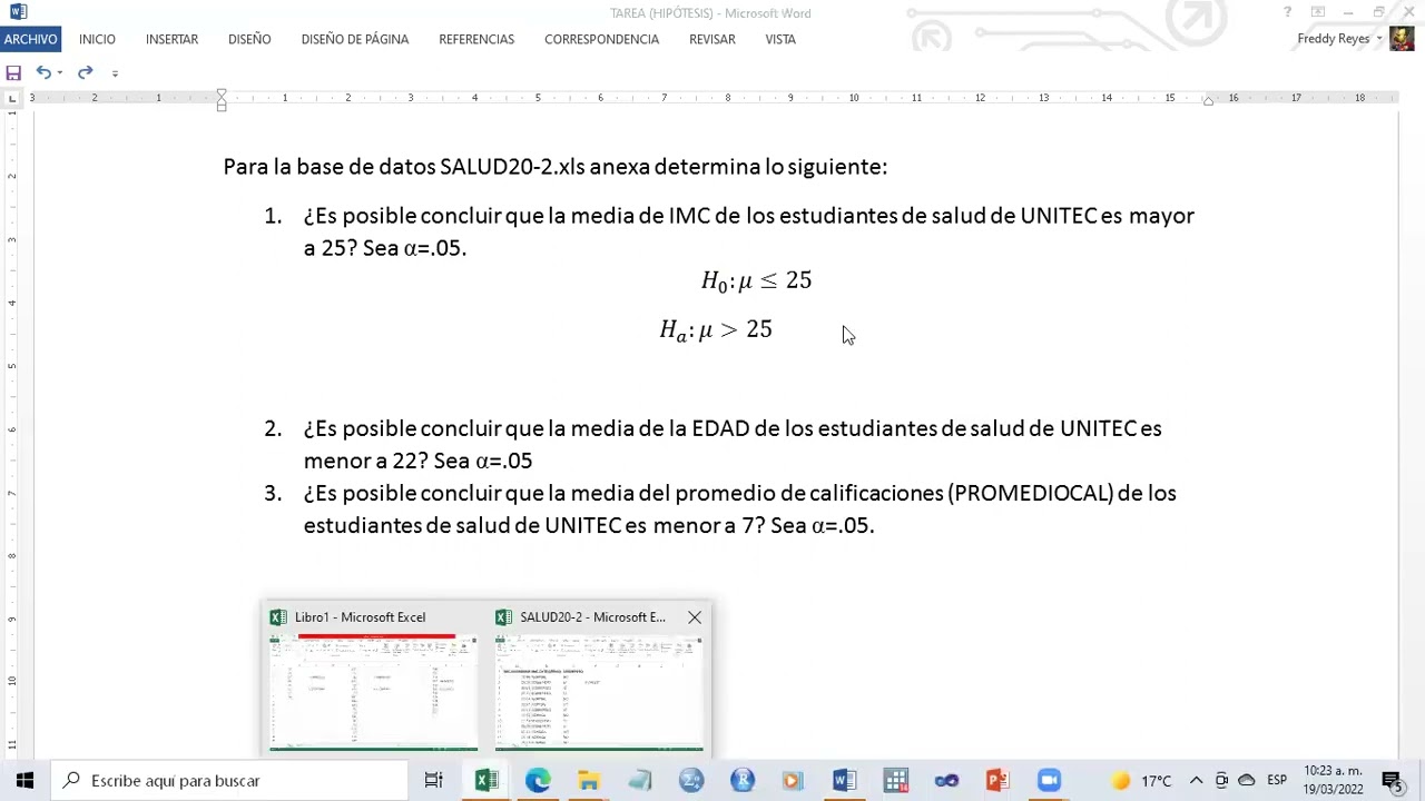 PRUEBA DE HIPÓTESIS CON P-VALOR EN EXCEL