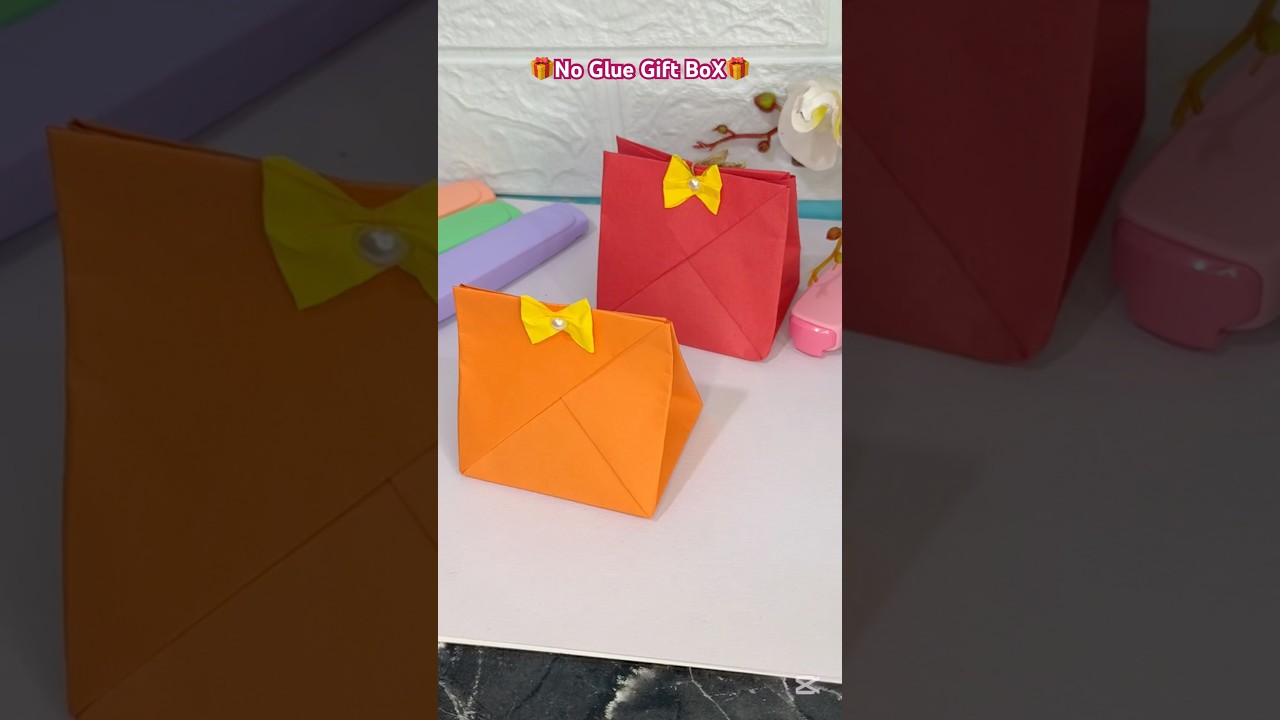 DIY origami Paper Gift Box Idea 💡 how to make easy paper craft #viralshorts #diy #papercraft #gift