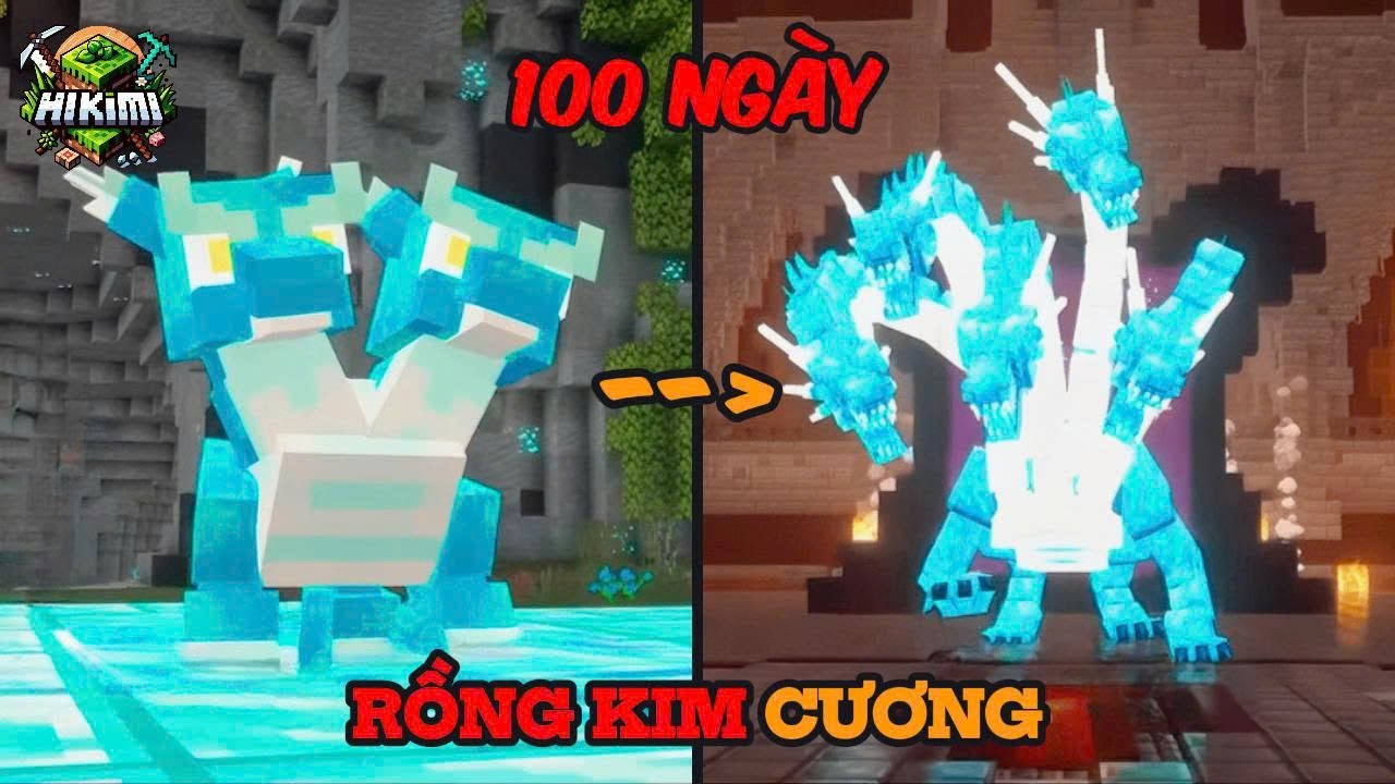 Tóm Tắt 100 Ngày - Rồng Kim Cương Nhiều Đâu Đối Đầu Với Đại Nhân Thuật Sĩ Netherite