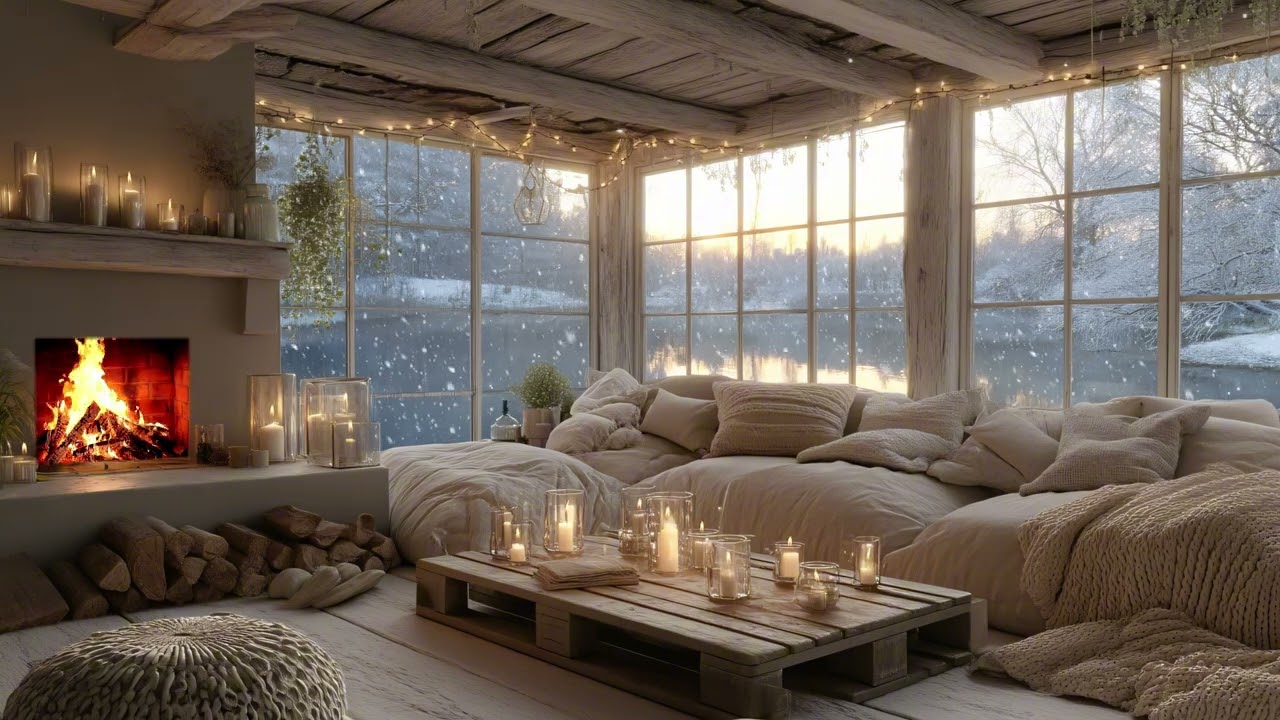 Cozy Lakefront Winter ❄️ Soft Piano Music for Calm and Relaxation
