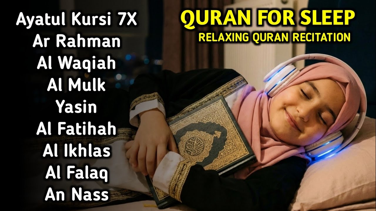 Quran recitation in a peaceful voice | Alfatiha, Yasin, AlWaqiah, Arrahman, - QURAN FOR SLEEP