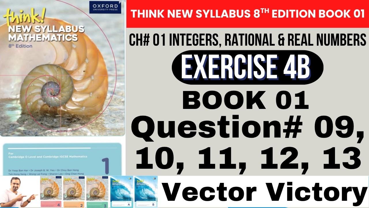 Oxford Math Class 8 | Think New Syllabus 8th Edition | Ex 4B Q9 to Q13 |  Integer Subtraction