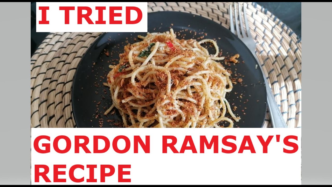 GORDON RAMSAY'S QUICK AND SIMPLE DINNER RECIPES|  I tried making the sardines chilli spaghetti