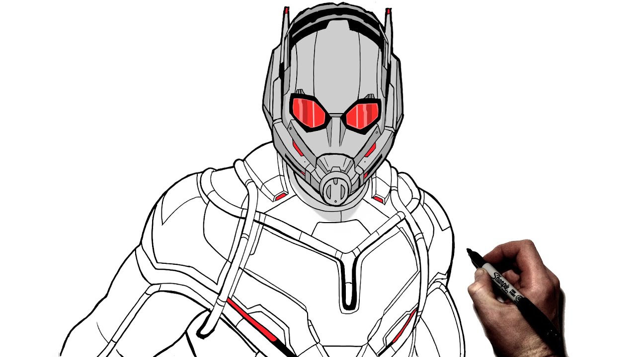 How To Draw Ant Man | Step By Step | Marvel