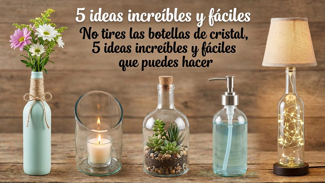 5 ideas increíbles y fáciles que puedes hacer   No tires las botellas de cristal