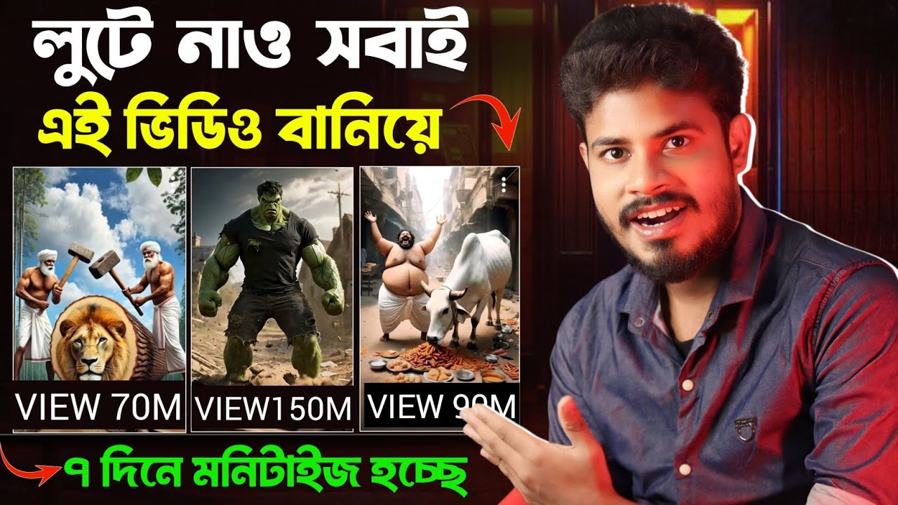 Ai দিয়ে বড়ো ভিডিও এক ক্লিকে তৈরি করুন 7 দিনে চ্যানেল মনিটাইজ | Ai se video kaise banaye 