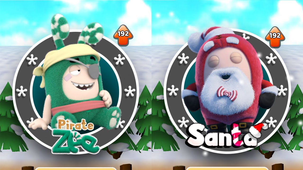 Oddbods Turbo Run Santa & Pirate Zee GamePlay