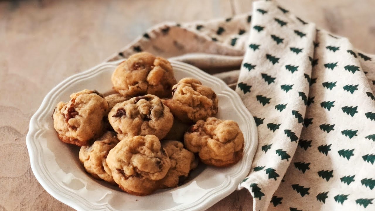 Holiday Chocolate Chip Praline Pecan Brown Sugar Cookies