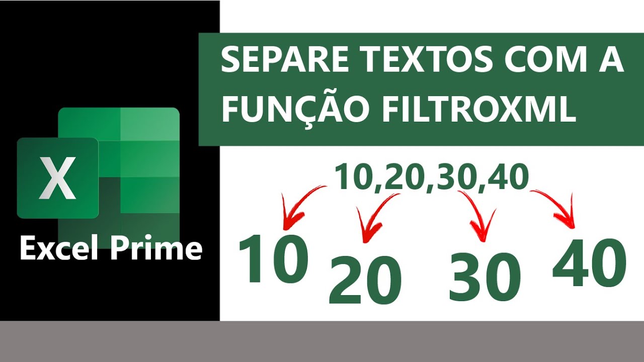 Separe textos com a função FILTROXML (split text)