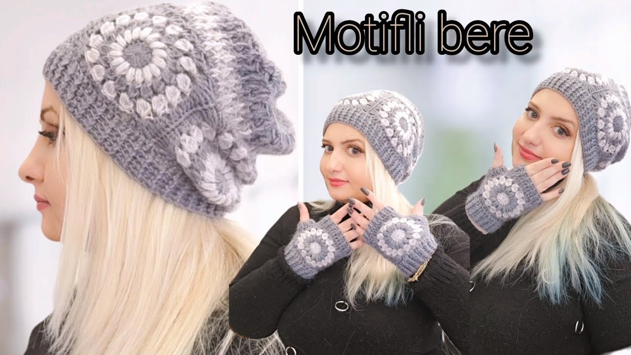 bir benzeri daha yok | tığ işi motifli örgü bere modeli yapılışı