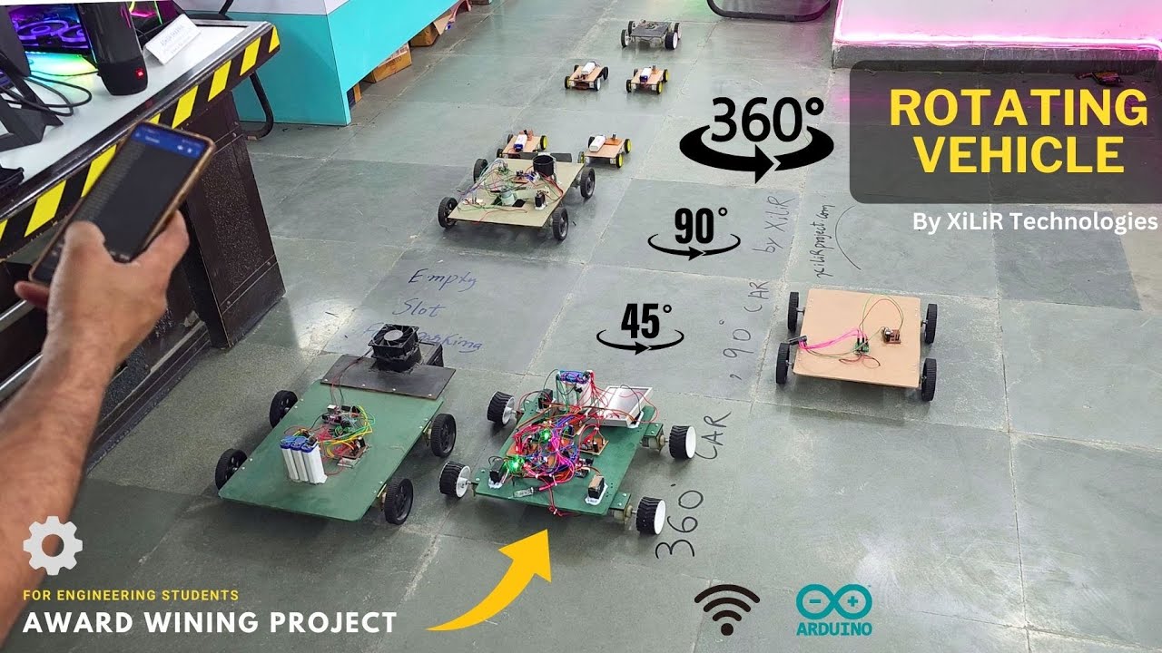 360 Degree Rotating Vehicle using Arduino | Zero Radius Turning | Four wheel Steering Car Project