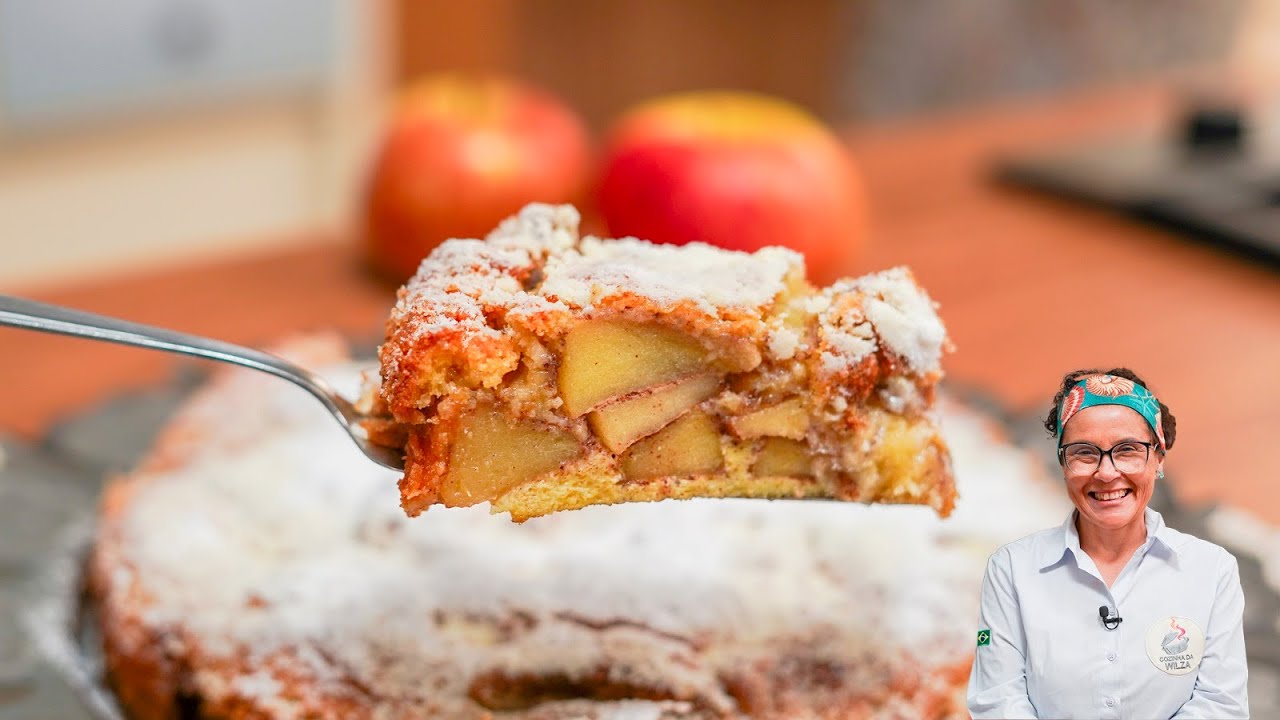 TORTA DE MA&Ccedil;&Atilde; ALEM&Atilde;. SEM BATEDEIRA, SEM LIQUIDIFICADOR, F&Aacute;CIL E R&Aacute;PIDA ☺️ RECEITA ALEM&Atilde; DELICIOSA