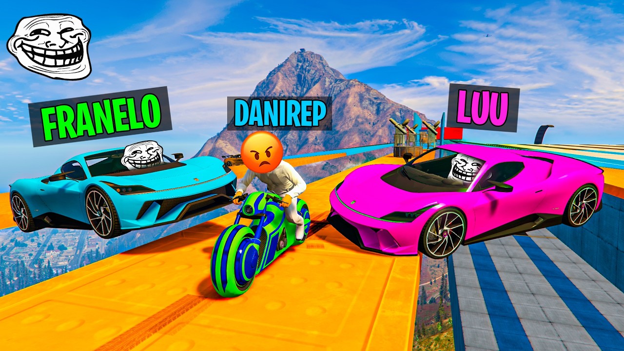 CORRE O TE ATROPELLO EN MOTO! FRANELO y LU ME TROLEAN!! - GTA 5 ONLINE