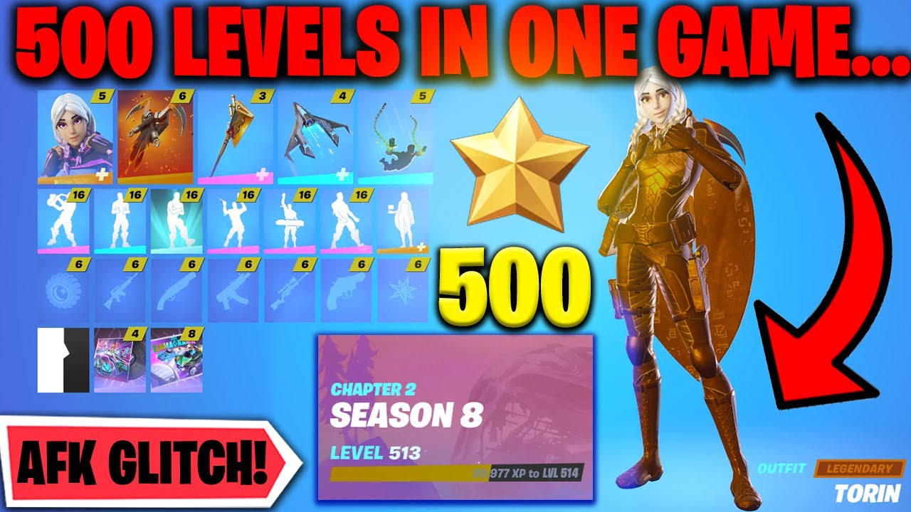 UNLOCKING THE WHOLE SEASON 18 BATTLE PASS/BONUS REWARDS IN ONE GAME LEVEL 500 AFK XP GLITCH Fortnite