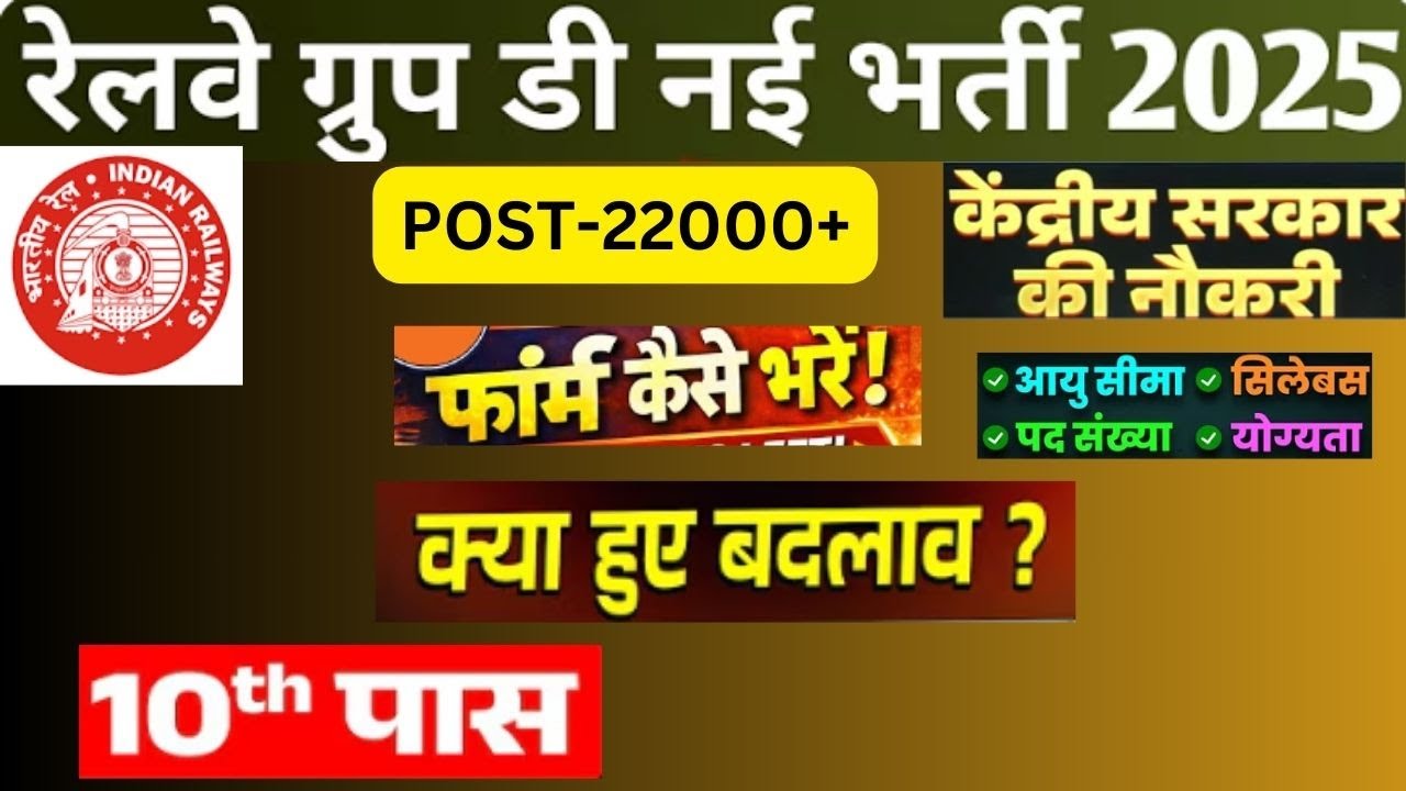 Railway Group D 2026 Notification Out | 22000+ Post, Eligibility, Form Date, Group D New Vacancy
