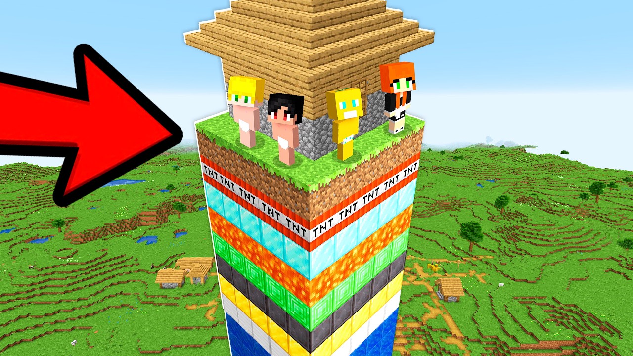 Sobrevivemos em uma Chunk como Beb&ecirc;s com os Amigos!