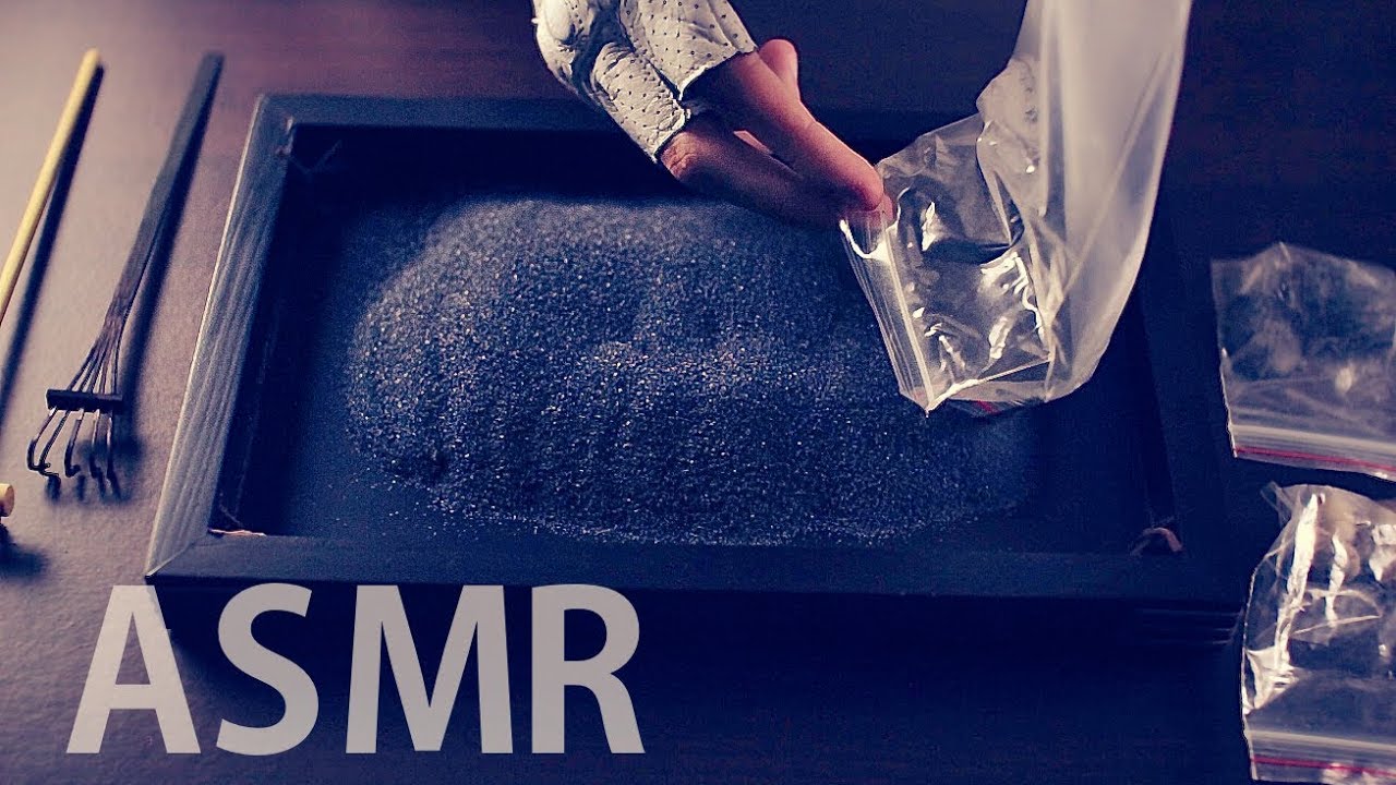 ASMR Slow UNBOXING Zen Garden (Black SAND) - NO TALKING