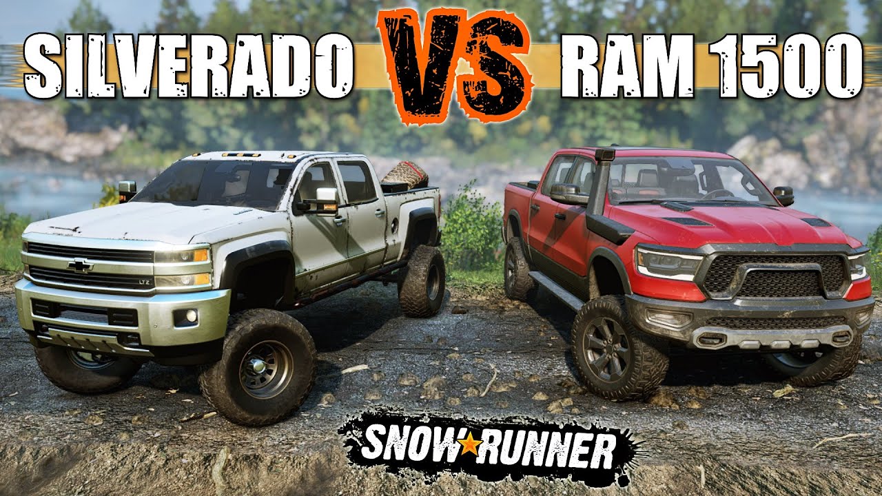 Chevrolet SILVERADO vs Dodge RAM 1500 | SnowRunner MOD vs MOD