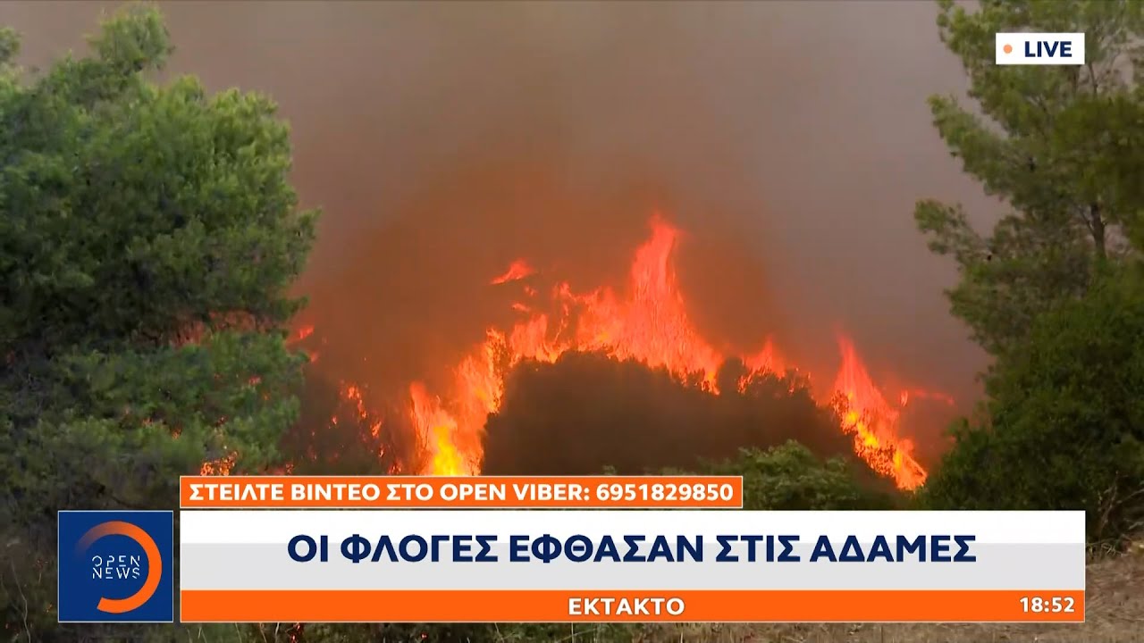 Φωτιά: Οι φλόγες έφτασαν στον οικισμό Αδάμες | OPEN TV