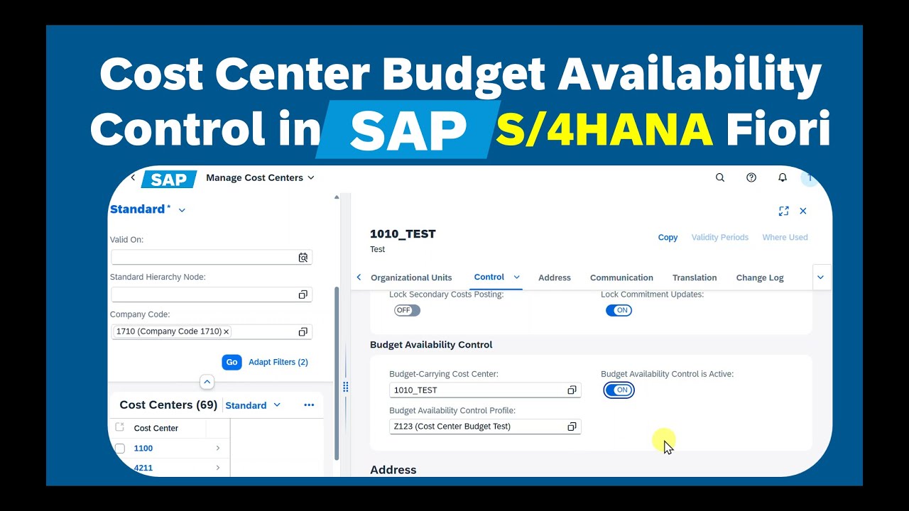 Mastering Cost Center Budget Availability Control in SAP S/4HANA: Customizing and Process