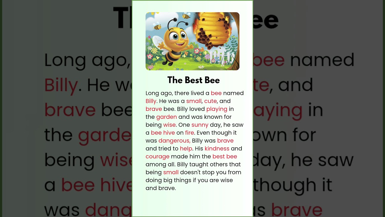 The Best Bee || English Short Story || Moral Story​ #viral