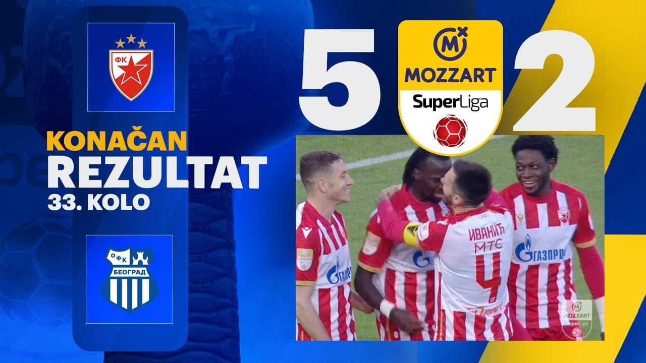 Mozzart Bet Super liga 2024/25 - 33.Kolo: CRVENA ZVEZDA – OFK BEOGRAD 5:2 (3:0)