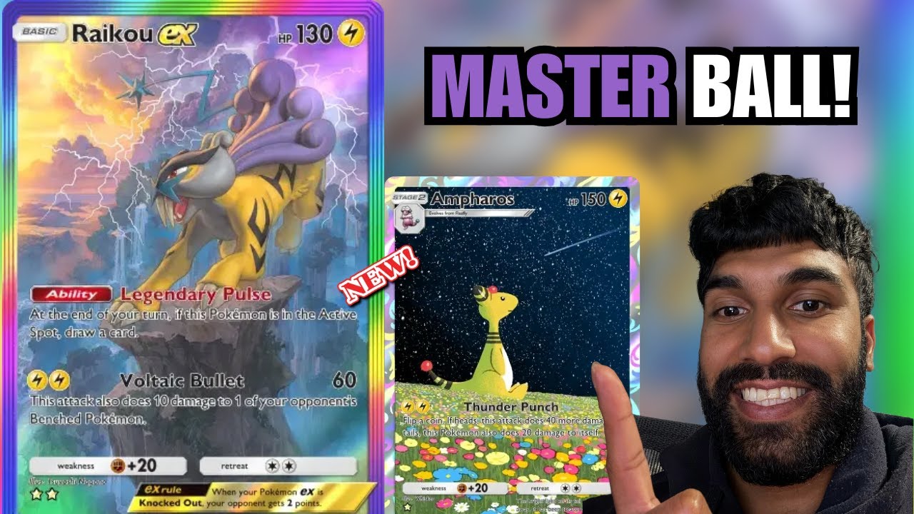The MOST INSANE MASTER BALL Run With AMPHAROS & RAIKOU! Pokémon TCG Pocket