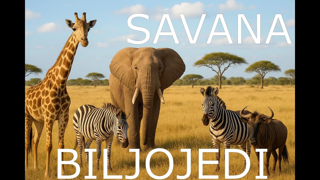 DIVLJE životinje za decu 🦒🦏🐘: Savana: Biljojedi: Učimo BEZ crtanih filmova (REALISTIČNI prikazi)