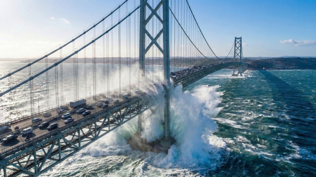 Inside the Impossible Strait Bridge: How Japan Suspended a Mega Bridge Over Open Sea (Full Process)