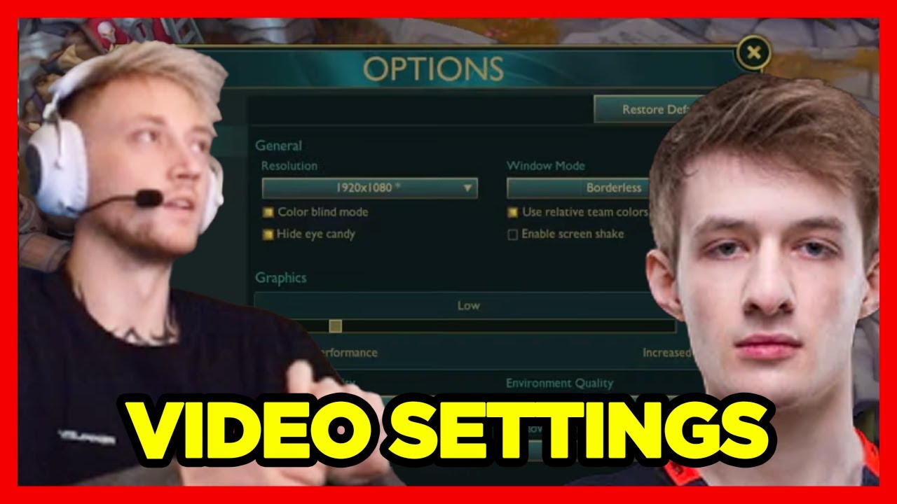 BEST VIDEO SETTINGS and HOTKEYS for LoL ft. NEMESIS - Rekkles Los Ratones Clip