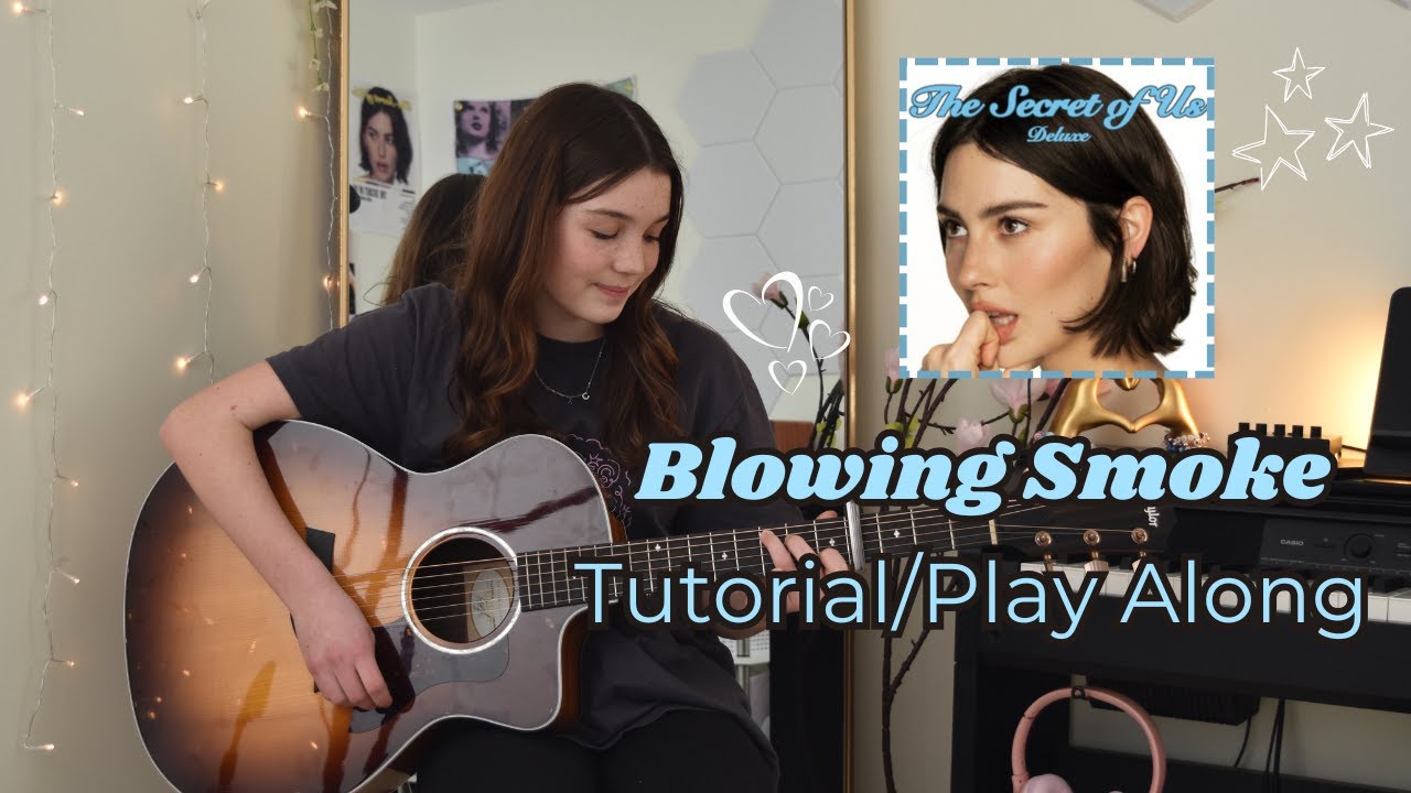 Blowing Smoke Guitar Tutorial / Play Along 🩵 Gracie Abrams 🎶 Claire’s Music Diary