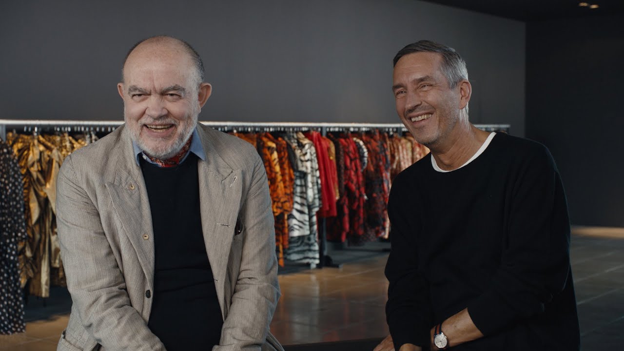 Dries Van Noten with Monsieur Christian Lacroix speaking on the collection Women's Spring Summer 20