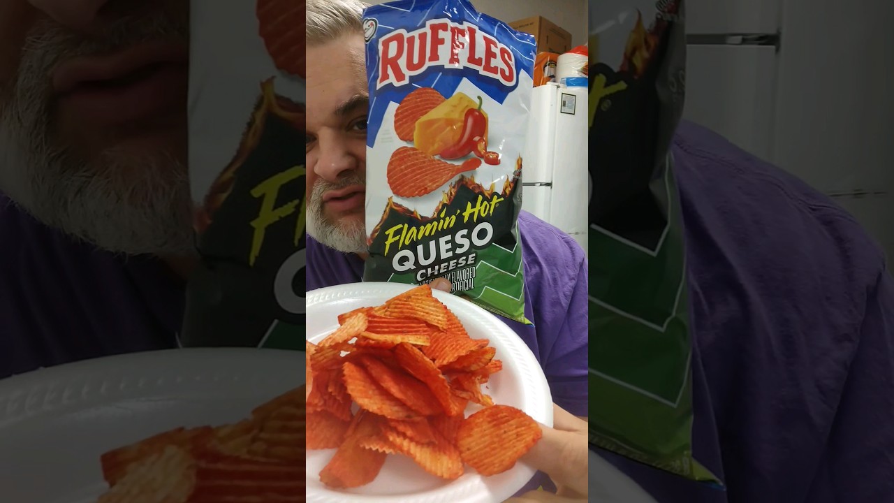RUFFLES Flamin' Hot Queso Cheese Chips!