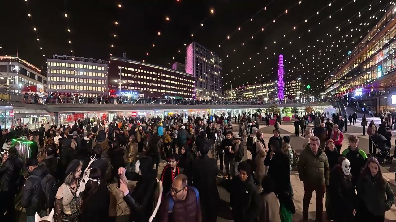 Epic Halloween Party in the Heart of Stockholm 🇸🇪 | Sergels Torg 2025