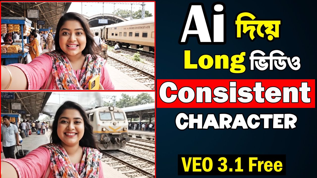 (VEO 3.1 Free) Ai দিয়ে Long Video তৈরি করুন। Character Consistency ঠিক রেখে। VEO 3.1 Vs Sora 2 Com