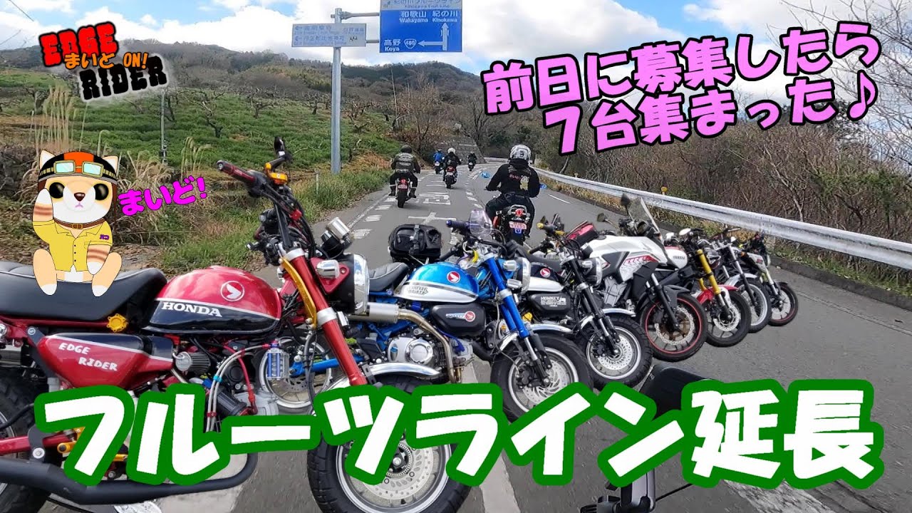 【マスツー】たまたま塊in和歌山フルーツラインツーリング！【モンキー125・cb125r・400ｘ】