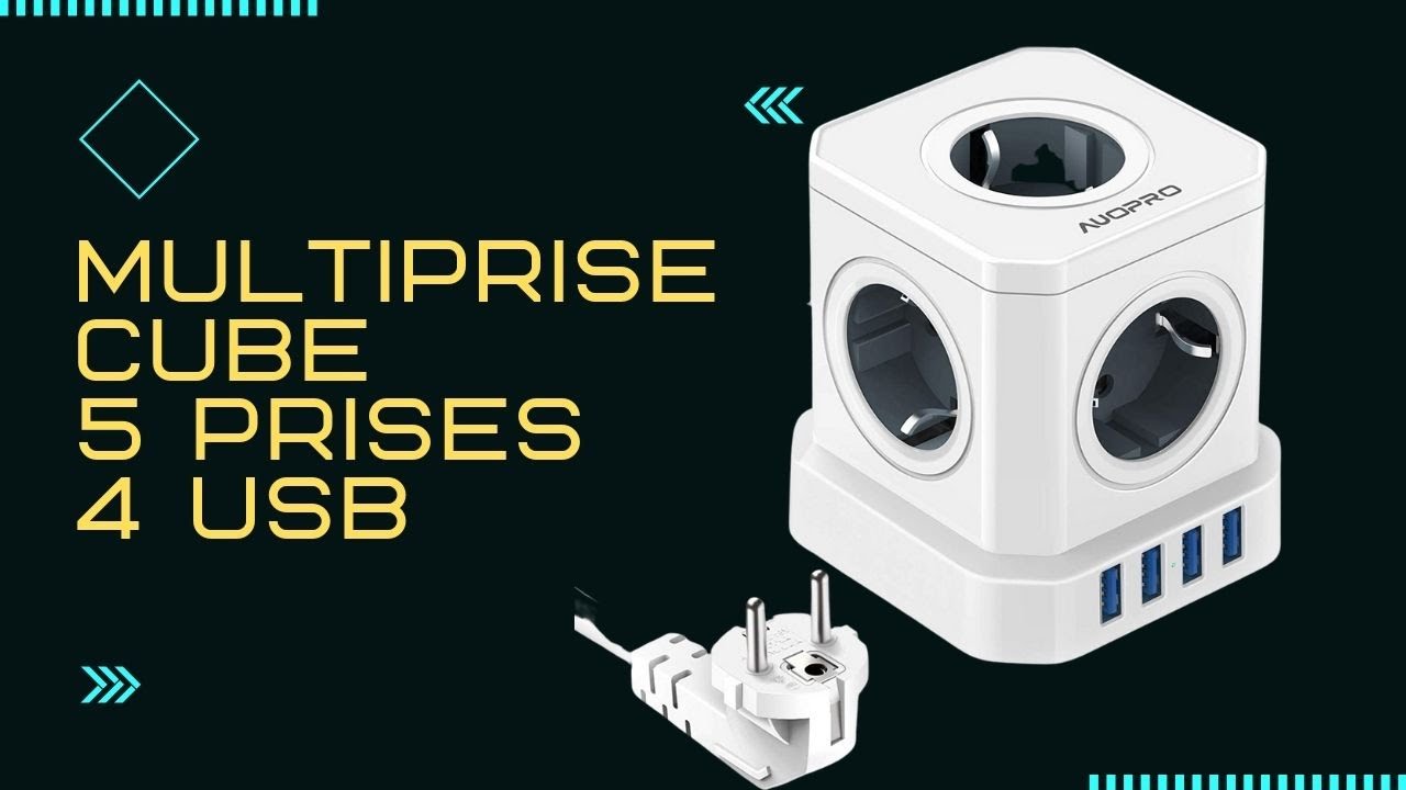 Unboxing Multiprise Cube Intelligente  USB 5 Prises : Soit 9 Branchements Avec Interrupteur